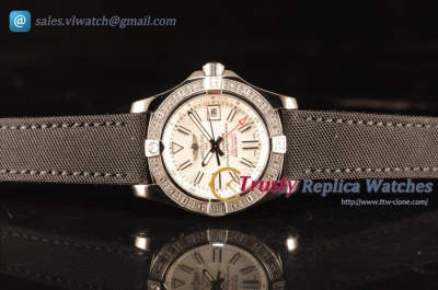 Breitling Avenger II GMT White Dial With Swiss ETA 2836 Automatic Leather Strap Best Edition A3239011