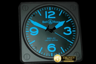 BRACC006C - BR01-92 Black/Blue Wall Clock 30mm