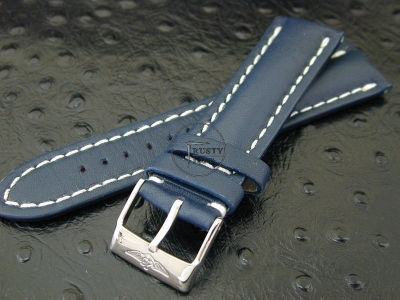 BRLB001B - Leather strap Blue W/Buckle - For 42/44mm watches