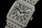 FM082A - Ladies Master Square SS/SS Wht Swiss Quartz