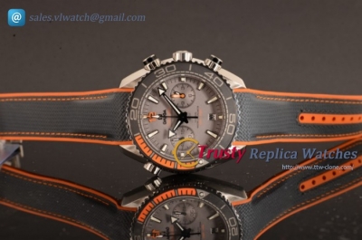 Omega - Seamaster Planet Ocean Master Chronometer Chrono SS/RU Grey Dial Swiss Valjoux 7750 Auto (EF)