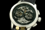 MAU007B - Masterpiece Skeleton Chronographe SS/LE Blk - Venus HW