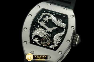 RM048B - Dragon Tourbillon SS/RU Black/Plat Asian 21J