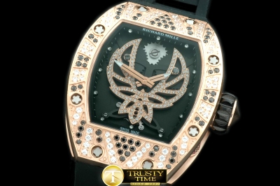 RM059A - Phoenix Tourbillon RG/RU Skeleton Asian 21J Decor