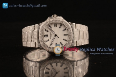 Patek Philippe Nautilus SS/SS White Miyota 9015 (AAAF)