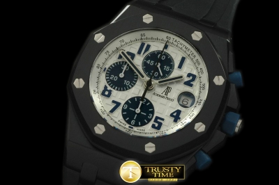 AP0137 - Royal Oak Chronograph PVD/RU Navy White A-7750 Se