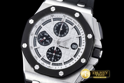 AP0375C - AP Royal Oak Chrono SS/RU White JHF A3126 Secs@9