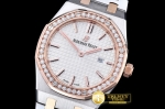 AP0407A - Royal Oak Ladies 33mm Diams RG/SS Wht JF Swiss Quartz