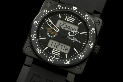 BR054A - BR03 Type Aviation PVD/RU Black/White Jap Quartz