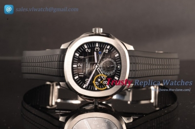 Patek Phillippe - Aquanaut Travel Time SS/RU Black Dial 1:1 Miyota 9015 Auto