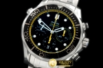 OMG0341A - Seamaster Pro 300M Chrono SS/SS Blk/Ylw A-7750