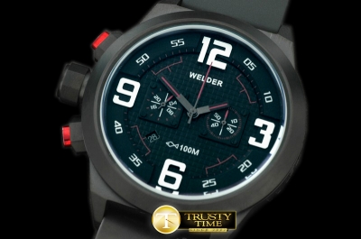 WLD002 - K31 Chronograph PVD/RU Black/Red Jap Qtz