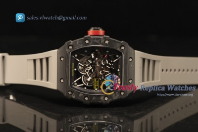 Richard Mille RM35-02 Carbon Fiber With Miyota 9015 Movement 1:1 Clone Grey Rubber