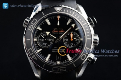 Omega Seamaster Planet Ocean Chrono SS/RU Black Stk Clone Omega 9300 Auto