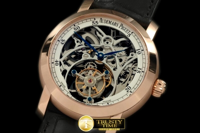 AP0134A - Jules Audemars Skeleton Tourbillon RG/LE White Tourbi