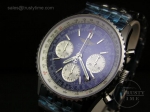 BSW0008 - Breitling Navitimer SS Blue SS Band - New Asia 7750