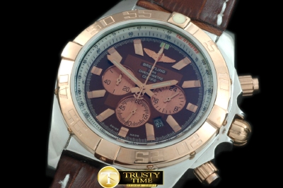 BSW0266D - Chronomat B01 SS/YG/LE Brown Stick Jap OS20 Qtz