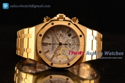 Audemars Piguet - Royal Oak Chrono Chrono YG/YG White Dial Swiss Valjoux 7750 Auto