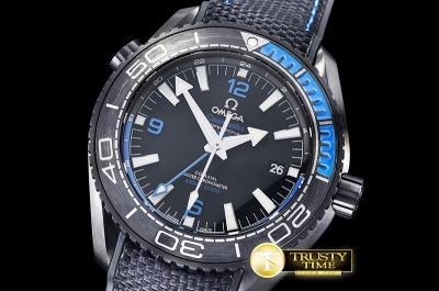 OMG0484B - Planet Ocean GMT Deep Black PVD/RU Blue JHF A5833 Mod