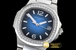 PP0215B - Nautilus 7010 Ladies SS/SS Diams Blue - Swiss Qtz