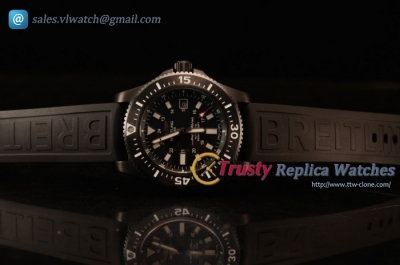 Breitling SuperOcean 2824 Auto Black PVD Case with Black Dial and Black Rubber Strap - 1:1 Origianl (GF)