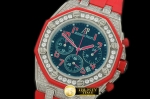 AP0159B - Royal Oak Ladies Chrono SS/Diam/RU Black/Red Jap OS20