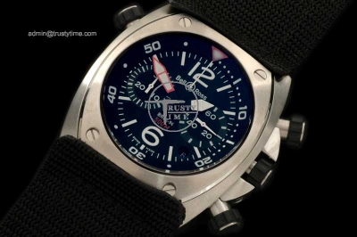 BR045A - BR-02 Chrono SS/NY Blk Num/Stk Asia 7750 Sec@3