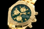 BSW0196G - Chronomat Evo YG/YG Green Sticks A-7750 28800bph