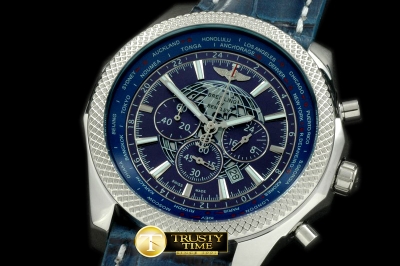 BSW0236E - Bentley Unitime Chrono SS/LE Blue Jap OS20 Qtz