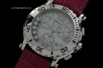 CH050D - Happy Sports Chrono SS/LE M-Wht/Red Swiss Eta Qtz