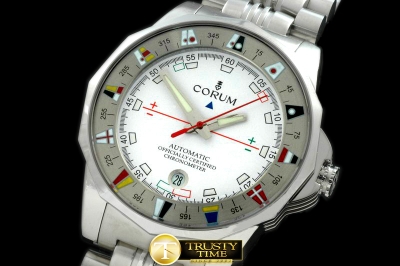 COR034A - Admiral's Cup SS White Swiss Eta 2824-2