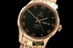 OMG0299B - Deville Co Axial Day/Date RG/RG Black Asian 2836