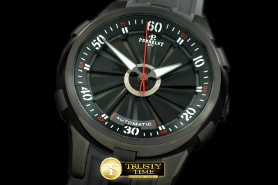 PER009 - Turbine XL PVD/RU Blk/Grey Asian 2813 Decorated