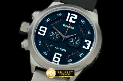 WLD003C - K31 Chronograph SS/RU Black/Orange Jap Qtz