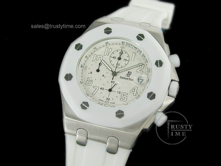 AP0019B - Royal Oak Offshore Chronograph SS White - Workg Chrono