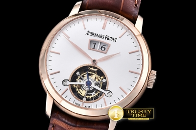 AP0400A - AP Jules Tourbillon Grande Date RG/LE Wht - Tourbillon