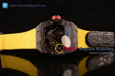 Richard Mille - RM 055 CF/NY/LE Skeleton Yellow Nylon/Leather Strap Miyota 9015 Auto