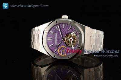 Audemars Piguet - Royal Oak Tourbillon SS/SS Purple Dial Swiss Tourbillon Manual Winding