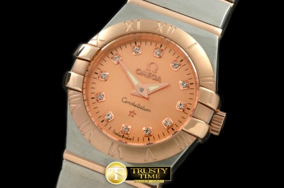 OMG0195B - Double Eagle Ladies SS/RG/TT Rose Gold Dia Qtz