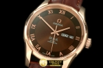 OMG0300B - Deville Co Axial Day/Date RG/LE Brown Asian 2836