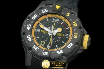 RM074C - PVD Black/RU Black/Yellow Asian 7751 Decorated