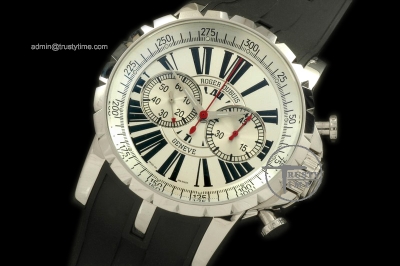 ROG008J - Excalibur Chrono SS/RU White Manual HW Chrono