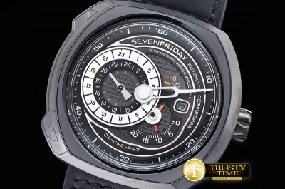 SF020B - SevenFriday Q3-01 PVD/LE Black Jap Miyota