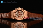 Audemars Piguet Royal Oak Chronograph Swiss Valjoux 7750 Rose Gold Case with Black Leather Strap 1:1 Original 26315OR.OO.1256OR.01