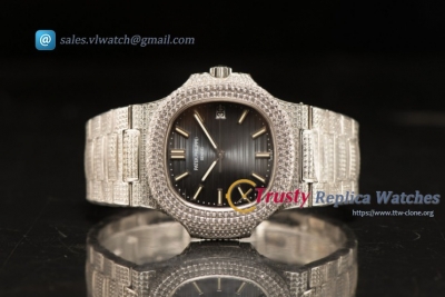 Patek Philippe NAUTILUS All Diamond Steel Case With Clone Original Movement 1:1 Clone