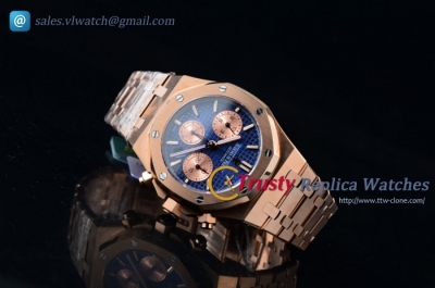 Audemars Piguet - Royal Oak 41MM Chronograph RG/RG Blue Stk Swiss 7750