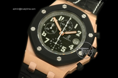 AP0095A - Royal Oak Chronograph RG/RU Black A-7750 Sec@12