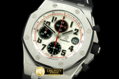 AP0162 - Royal Oak Chronograph SS/LE White/Blk A-7750 Sec@12