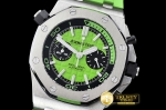 AP0388B - Royal Oak Offshore Diver Chrono SS/RU Grn Noob A3126