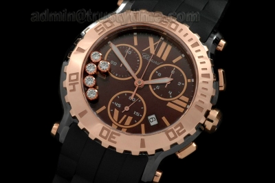 CH054A - Happy Sports Chrono Cerr/RG/RU Brown Swiss Eta Qtz